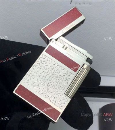 Newest Style S T Dupont Silver and Red Replica Lighter